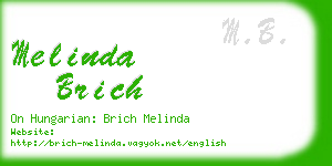 melinda brich business card